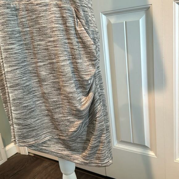 Coco + Carmen XXL Faux Wrap Heathered Gray Ruched Dress - Picture 6 of 11